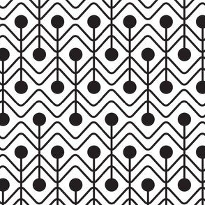 Wavy Lines & Circles: Black & White