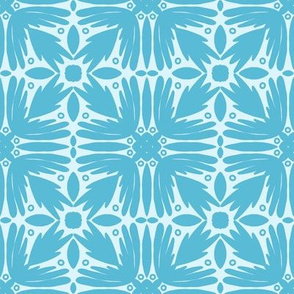 Floral Tile Blue and Light Blue