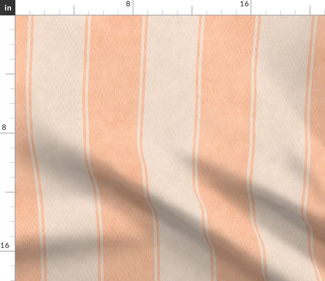 Windjammer Rustic Stripes Peach Fuzz and Queen Charlotte
