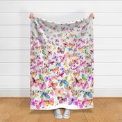 Butterflies watercolor gradation Multicolor Rainbow Jumbo Large Pink