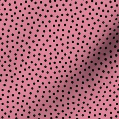 Black Confetti Dots on Pink 