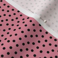 Black Confetti Dots on Pink 