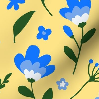 Blue and Yellow Country Floral