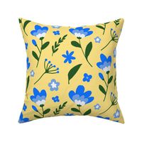 Blue and Yellow Country Floral