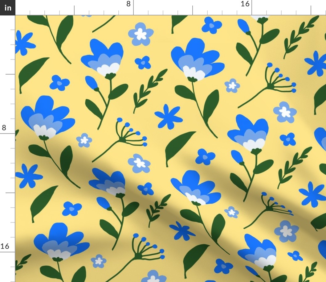 Blue and Yellow Country Floral