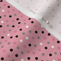 Monochrome Confetti Dots on Pink