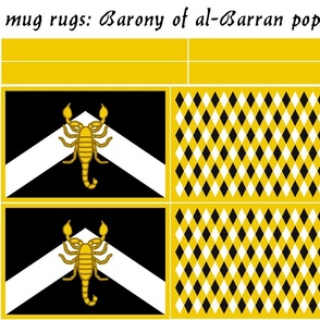 mug rugs: Barony of Al-Barran (SCA)