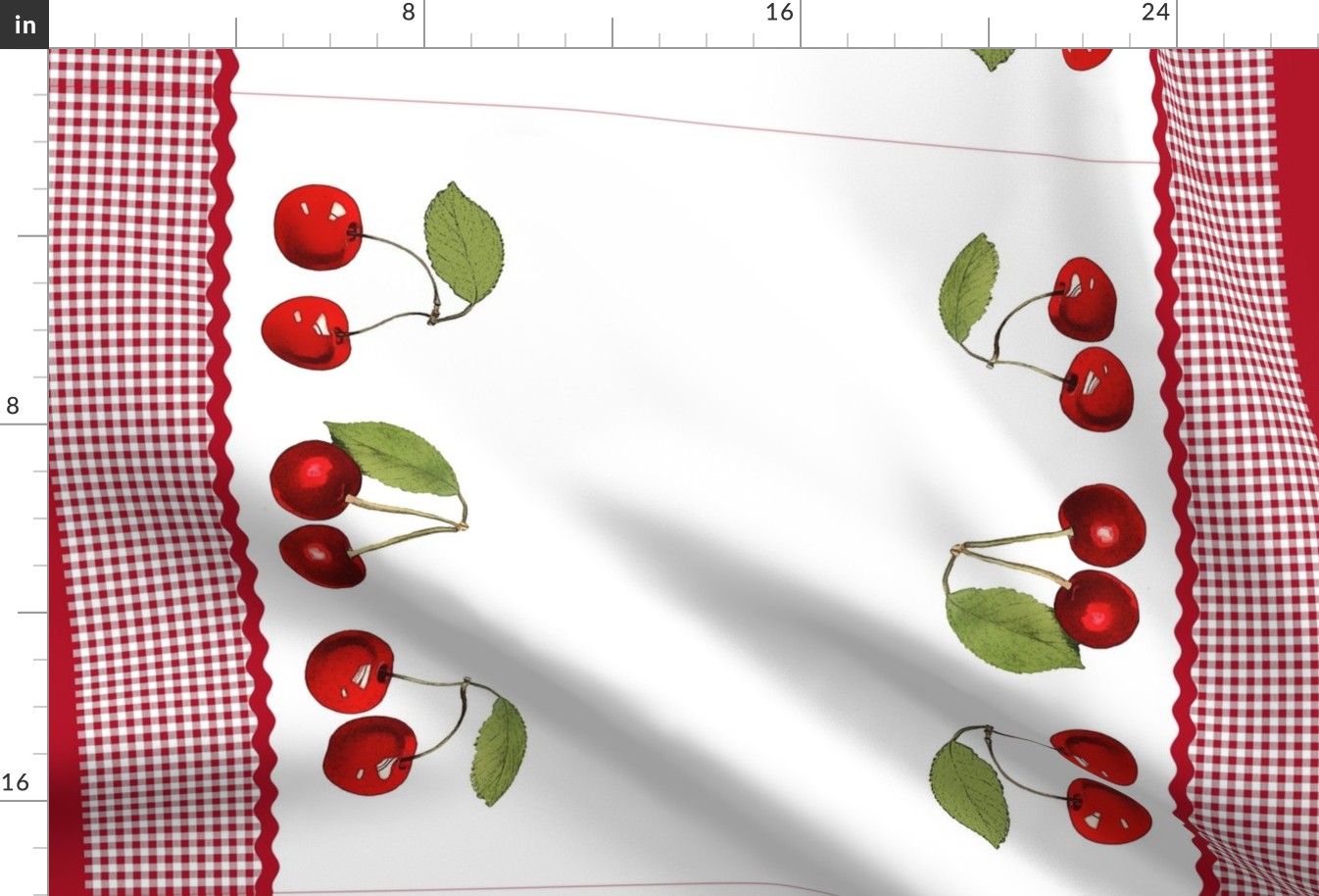 Tea Towel - Cheery Cherries and Gingham