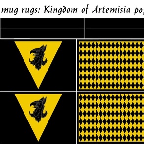 mug rugs: Kingdom of Artemesia (SCA)