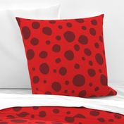 Ladybug Jumbo Red Dots  - Maroon on Bright Red