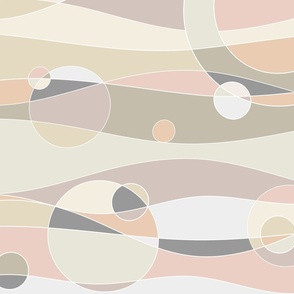 magical waves - abstract curves - modern neutrals (L)