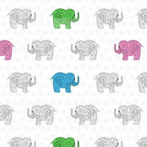 Elephants in Boho Brights