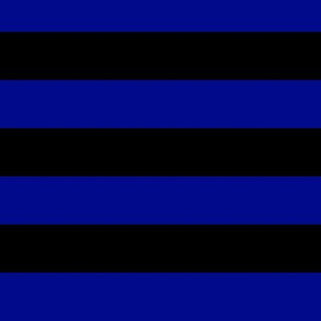 Large Navy Blue Awning Stripe Pattern Horizontal in Black