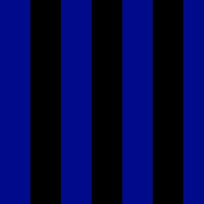 Large Navy Blue Awning Stripe Pattern Vertical in Black