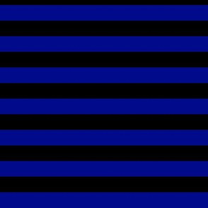 Navy Blue Awning Stripe Pattern Horizontal in Black