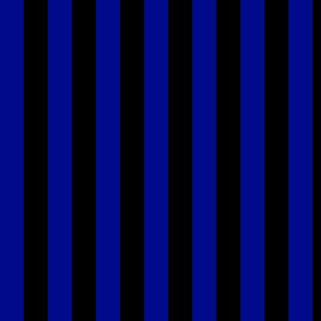 Navy Blue Awning Stripe Pattern Vertical in Black