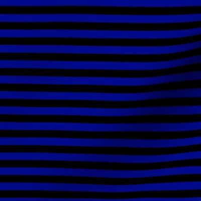 Navy Blue Bengal Stripe Pattern Horizontal in Black