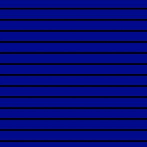 Navy Blue Pin Stripe Pattern Horizontal in Black