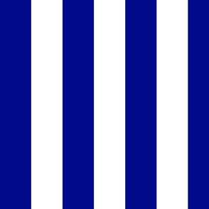 Large Navy Blue Awning Stripe Pattern Vertical in White
