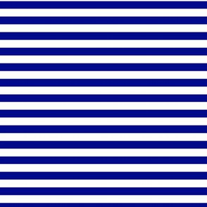 Navy Blue Bengal Stripe Pattern Horizontal in White