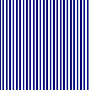 Small Navy Blue Bengal Stripe Pattern Vertical in White