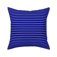 Navy Blue Pin Stripe Pattern Horizontal in White