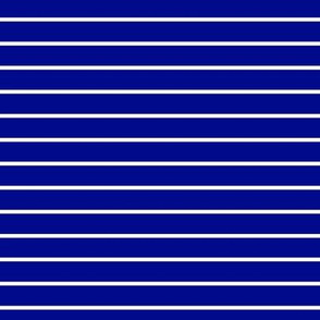 Navy Blue Pin Stripe Pattern Horizontal in White