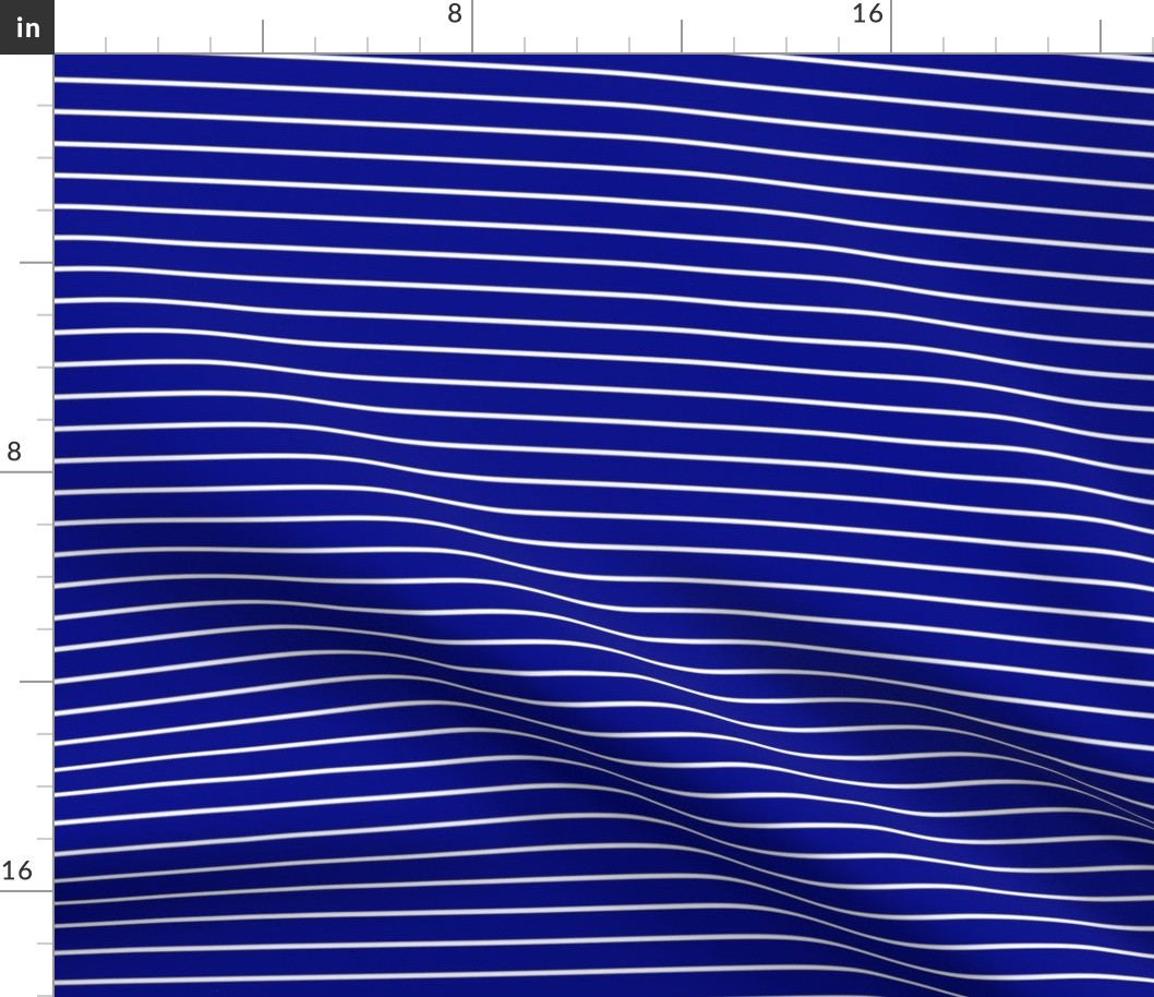 Navy Blue Pin Stripe Pattern Horizontal in White