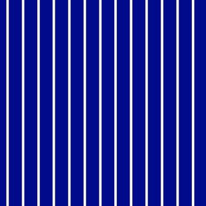 Navy Blue Pin Stripe Pattern Vertical in White