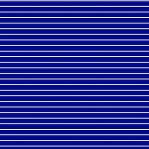 Small Navy Blue Pin Stripe Pattern Horizontal in White