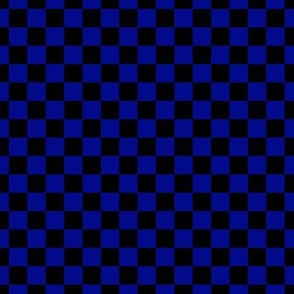 Checker Pattern - Navy Blue and Black