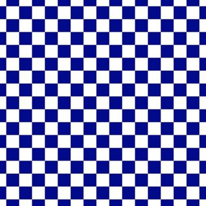 Checker Pattern - Navy Blue and White