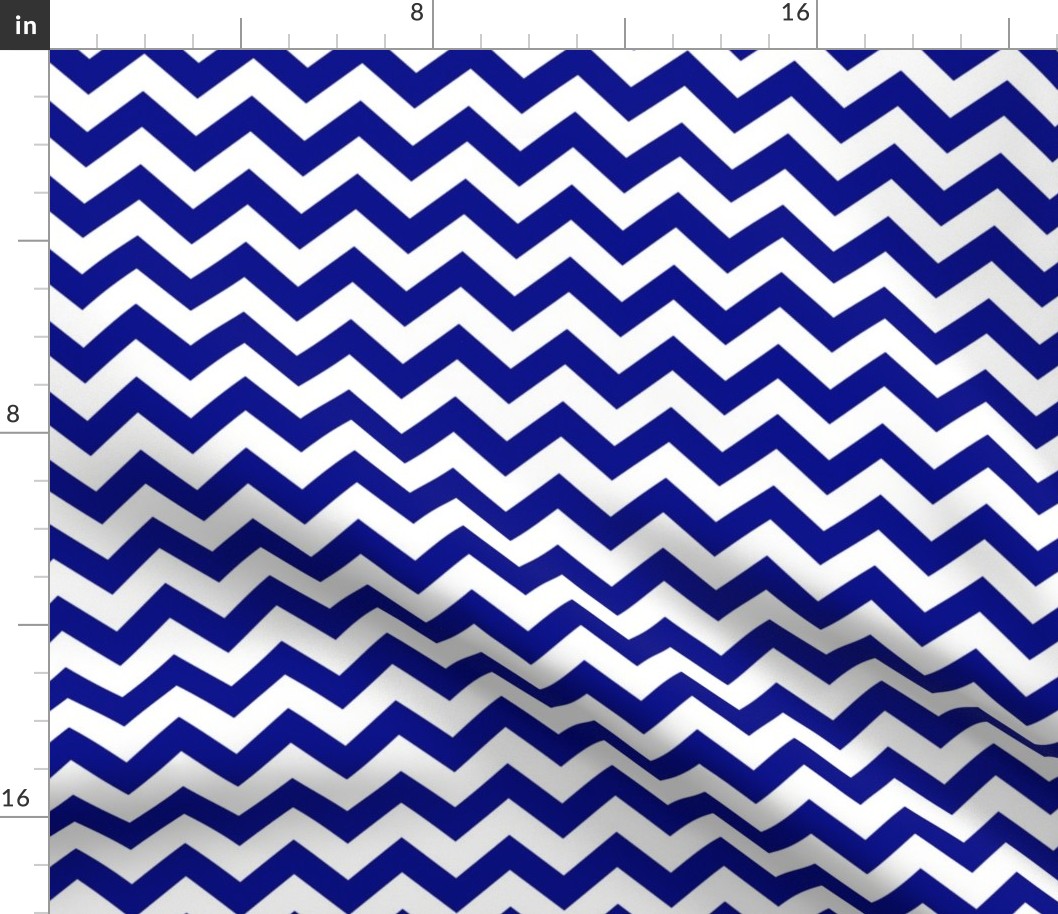 Chevron Pattern - Navy Blue and White