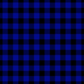 Gingham Pattern - Navy Blue and Black