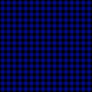 Small Gingham Pattern - Navy Blue and Black