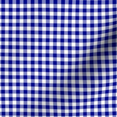 Small Gingham Pattern - Navy Blue and White