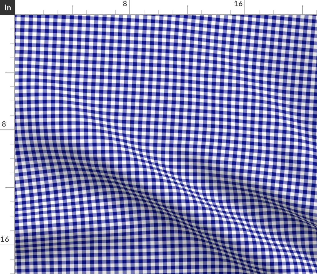Small Gingham Pattern - Navy Blue and White