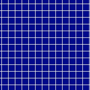 Grid Pattern - Navy Blue and White