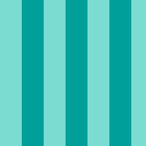 Large Turquoise Awning Stripe Pattern Vertical in Deep Turquoise