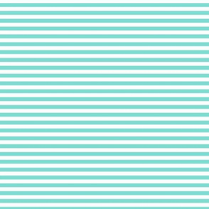 Small Turquoise Bengal Stripe Pattern Horizontal in White