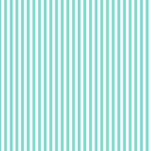 Small Turquoise Bengal Stripe Pattern Vertical in White