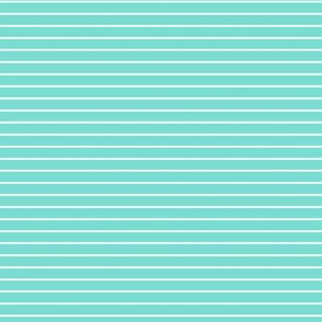 Small Turquoise Pin Stripe Pattern Horizontal in White