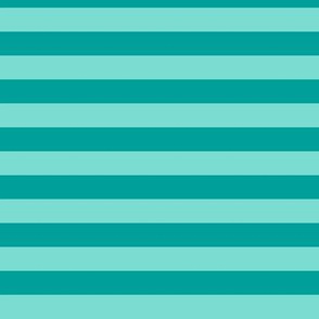 Turquoise Awning Stripe Pattern Horizontal in Deep Turquoise