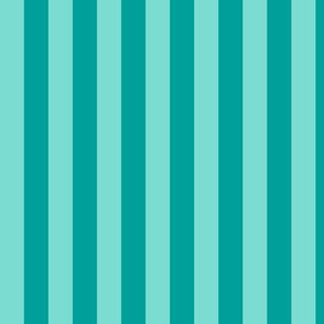 Turquoise Awning Stripe Pattern Vertical in Deep Turquoise