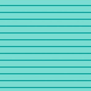 Turquoise Pin Stripe Pattern Horizontal in Deep Turquoise