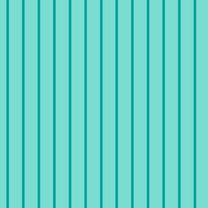Turquoise Pin Stripe Pattern Vertical in Deep Turquoise
