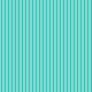 Small Turquoise Pin Stripe Pattern Vertical in Deep Turquoise
