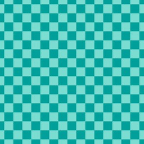 Checker Pattern - Turquoise and Deep Turquoise