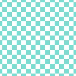 Checker Pattern - Turquoise and White