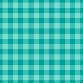 Gingham Pattern - Turquoise and Deep Turquoise